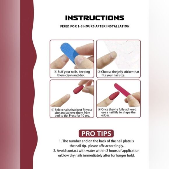 💕5/$18 Almond Heart & Gold Stripe Design Press on Nails - Picture 2 of 5